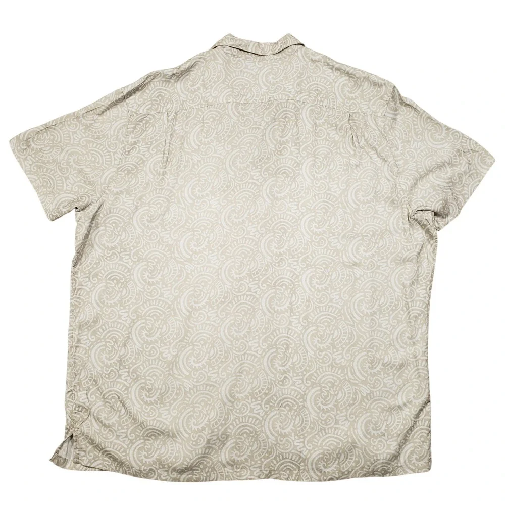 Chubbies Button‎ Up Shirt Mens XXL Taupe Screen Saver Rayon Sunday Shirt New